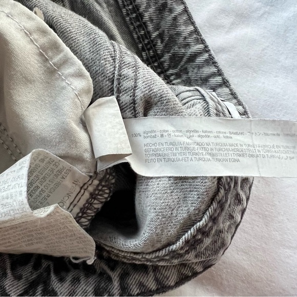 Zara Straight leg acid washed black gray raw frayed hem jeans 9589 - Picture 7 of 11